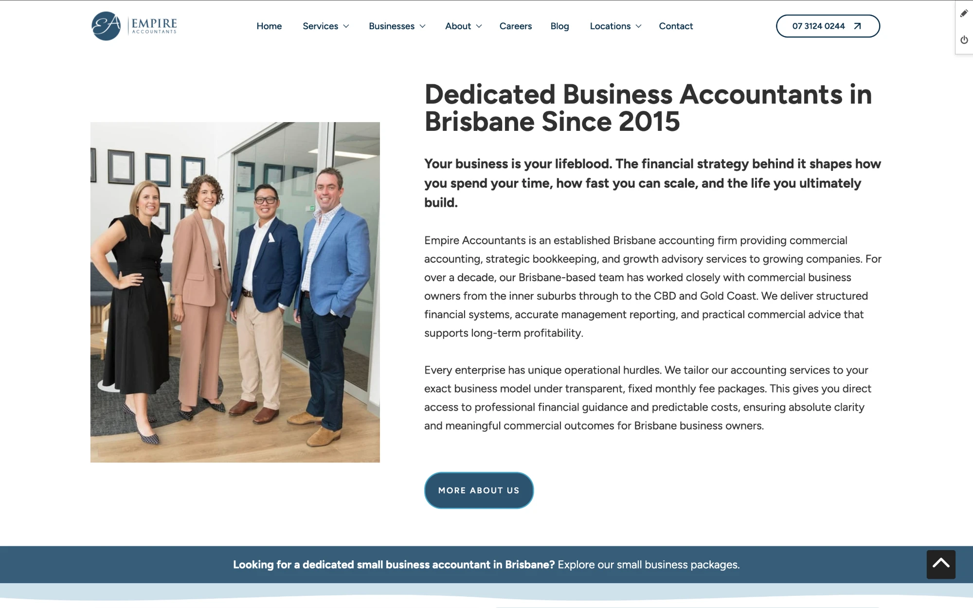 Empire Accountants website: Dedicated Business Accountants in Brisbane Since 2015